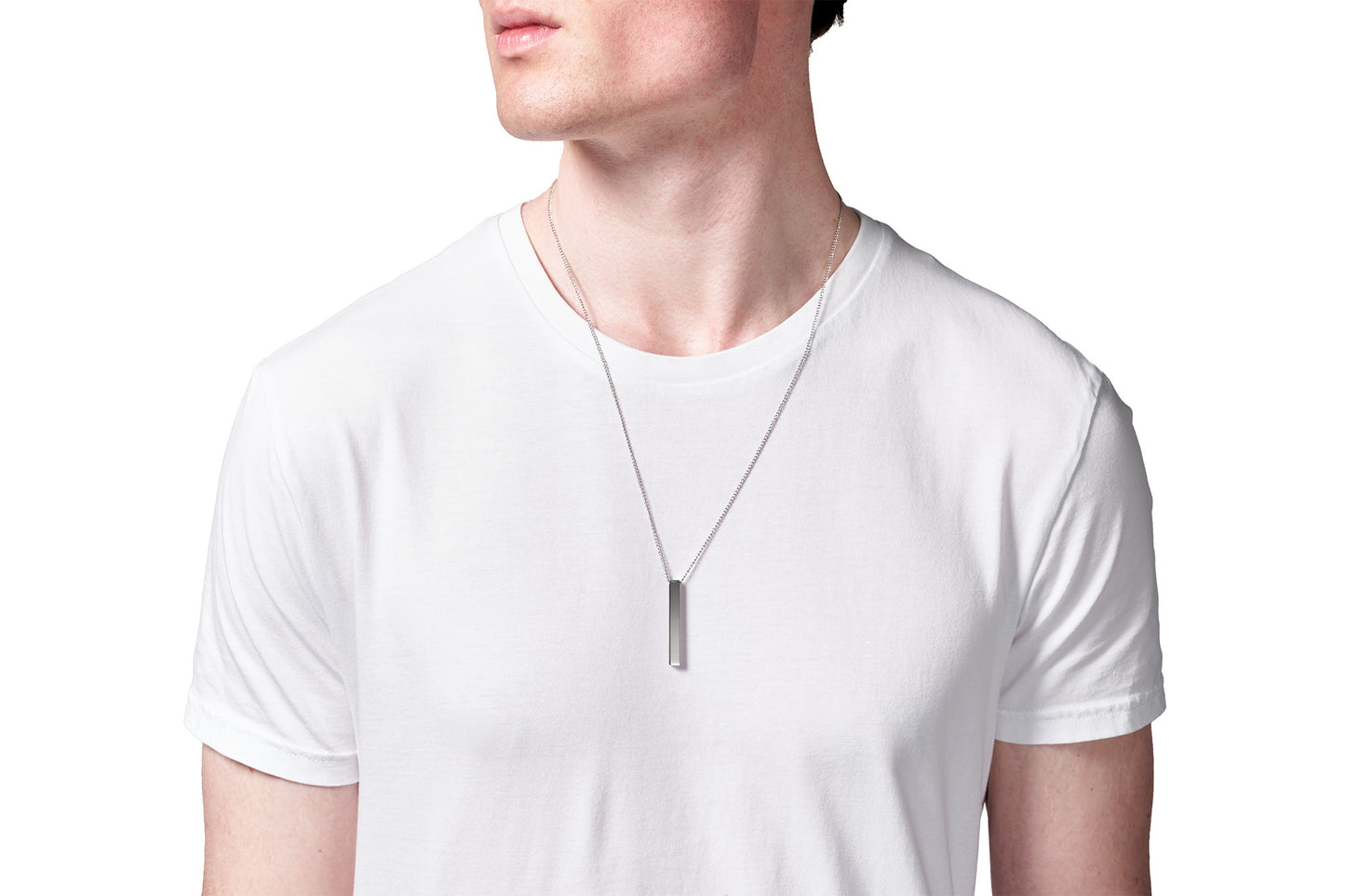 Long pendant ketting zilver