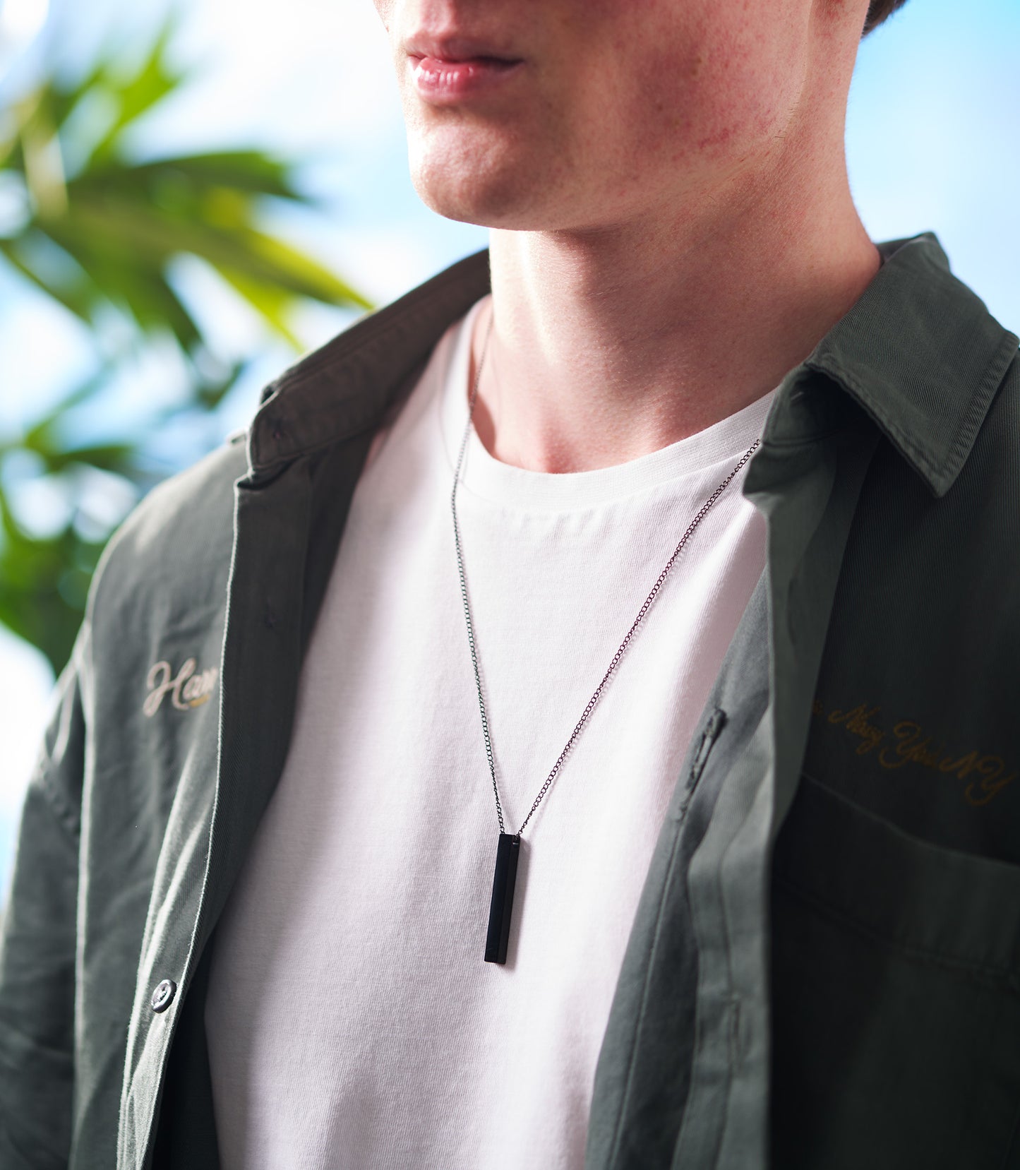 Long pendant ketting zwart