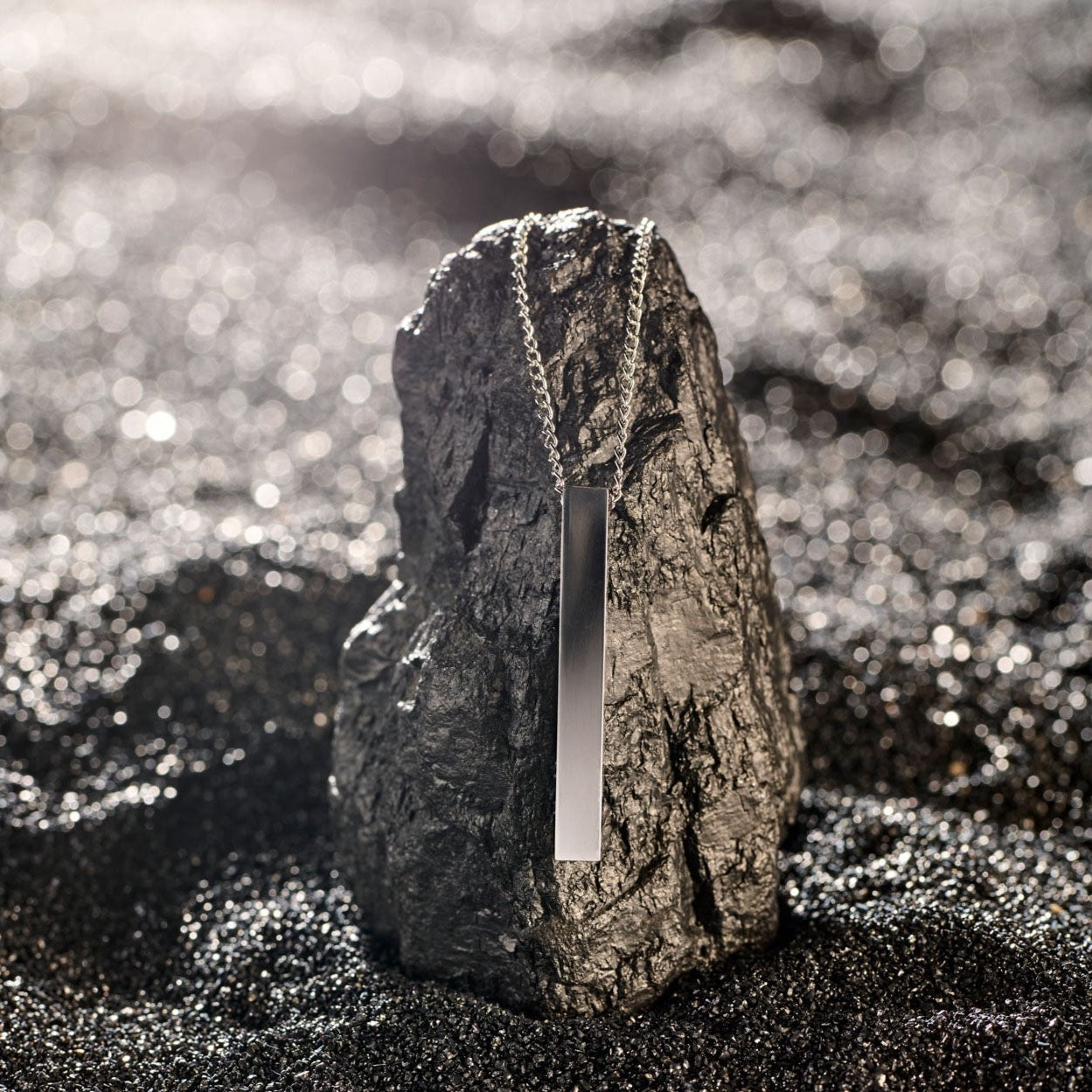 Long pendant ketting zilver